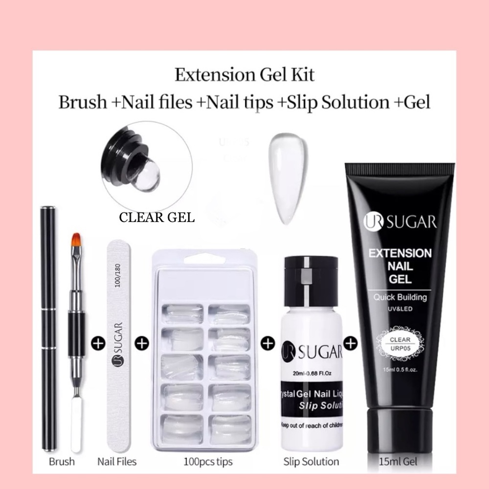 CLEAR SUGAR Gel Nail 5 Piece Kit
